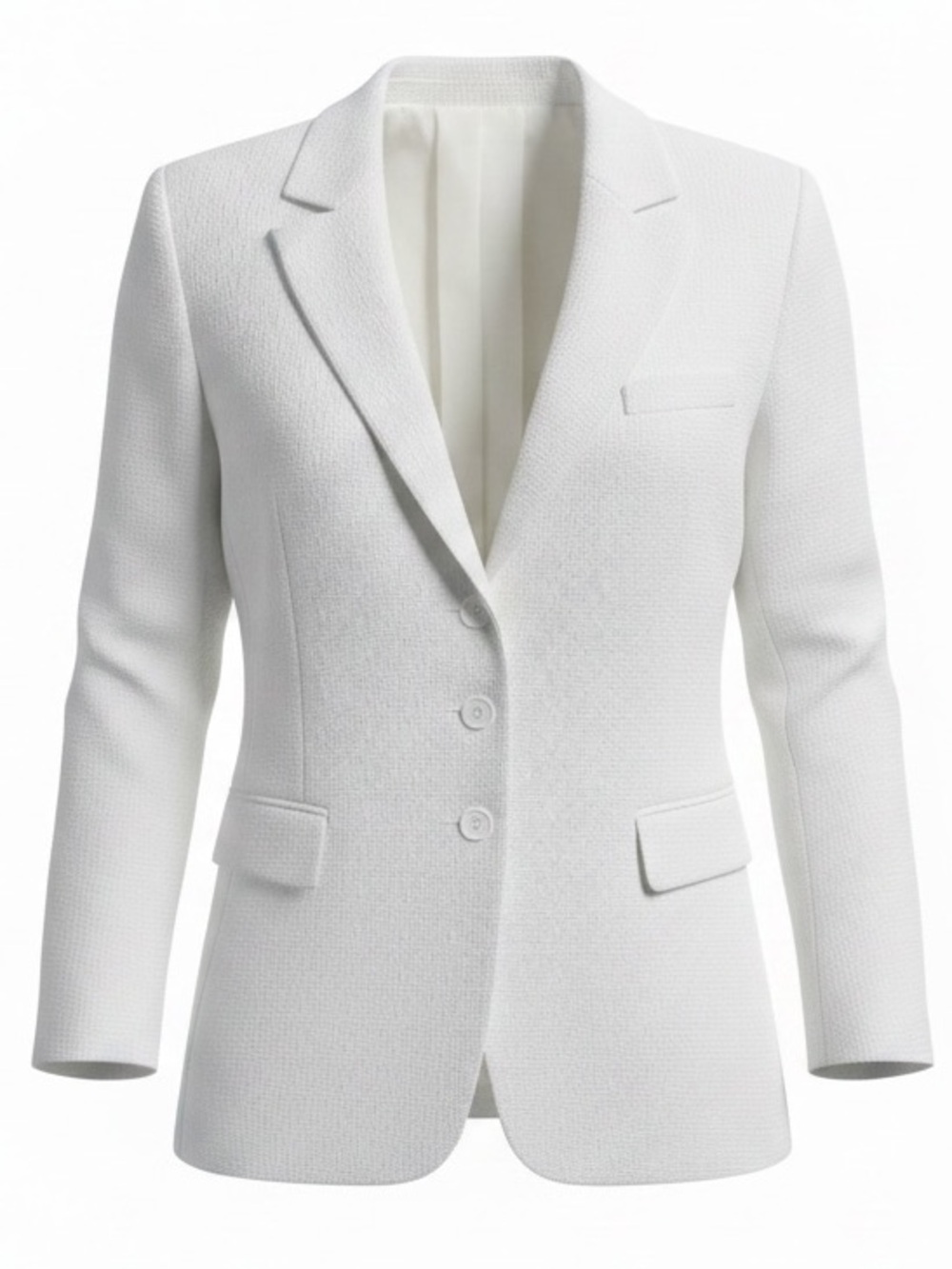 Kasper White Notch-Lapel Tailored Blazer